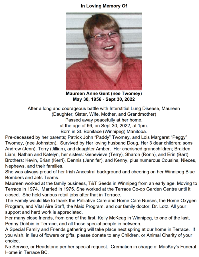 |My Wife's Obituary, may she rest in Peace now