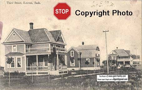 Later view, black and white, now with electric power poles